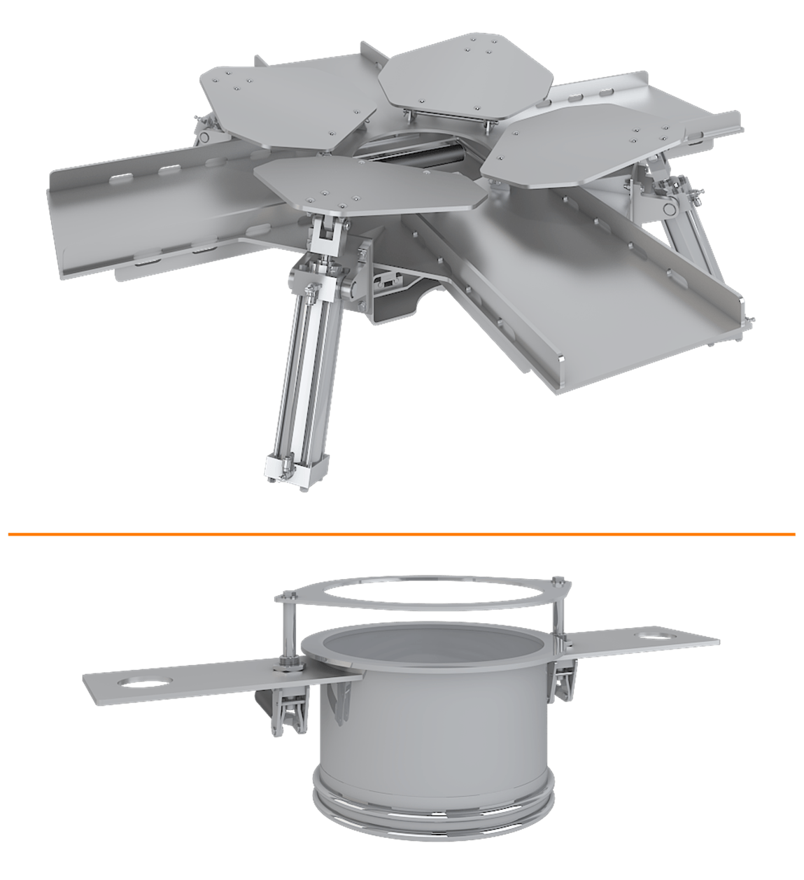 Paddles and Spout Clamp - Bulk Bag Unloading Station