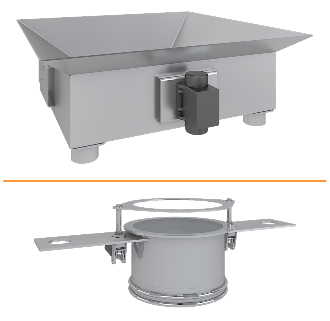 Vibrating Hopper and Spout Clamp - Bulk Bag Unloading Station